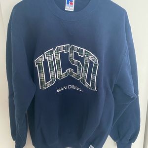 vintage UCSD crew neck sweatshirt plaid
